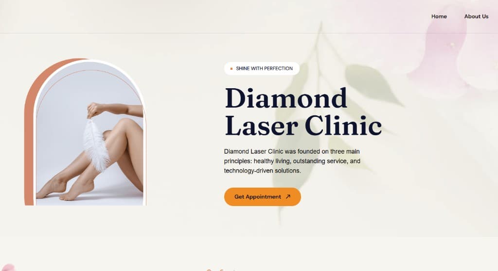 Diamond Laser Clinic website