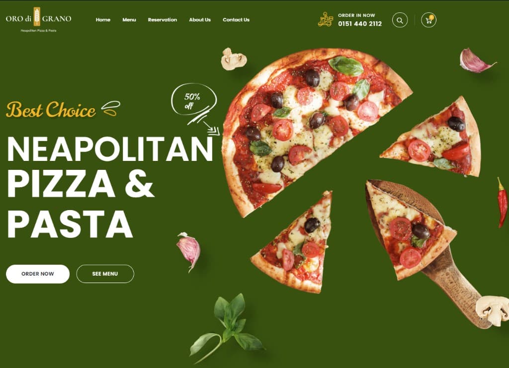 ORO di GRANO Liverpool restaurant website