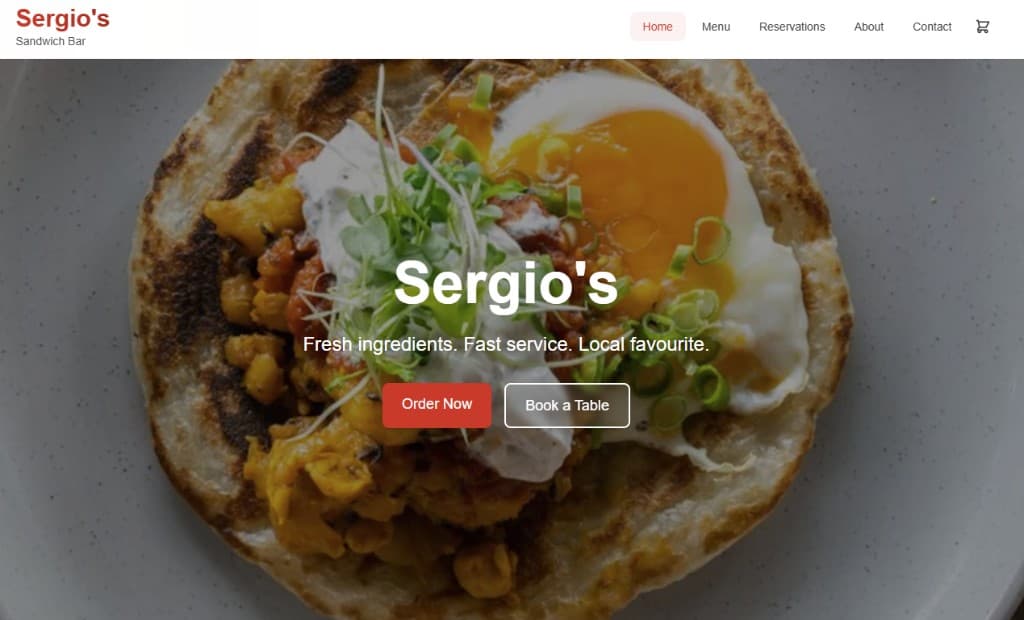Sergio's Sandwich Bar website